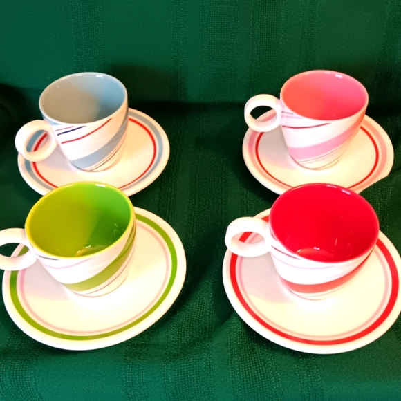 Starbucks Espresso 2007 Holiday Cup and Saucer 8 Piece Set 🎄 - Picture 1 of 8